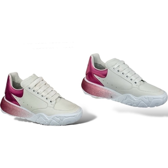 Alexander McQueen Metallic Court Ombre Barbie Pink Glitter Platform Sneakers - Picture 12 of 15